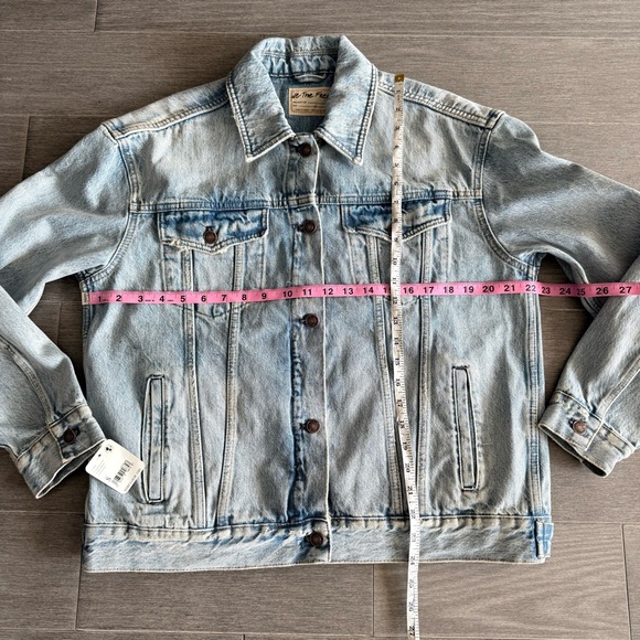NWT We The Free People Jolene Trucker Denim Jean Jacket in Tennessee River S - Picture 14 of 16